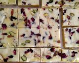 A picture of step 8 of "Thandai Chocolate Fudge".