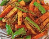 A picture of step 4 of Carrot Radish and Green chilli instant pickle.