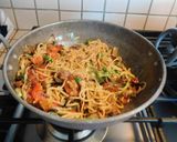 A picture of step 8 of Aromatic, spicy, hot, Protein rich noodles cooked in Indo American Chinese style.