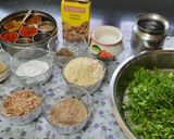 A picture of step 1 of Zhanzhanit Besan Kothimbir Vadi.