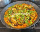 A picture of step 5 of Masala Aubergine Curry: (Masala Eggplant Curry).