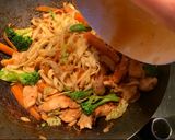 A picture of step 5 of Easy homemade stir fry sweet chilli chicken with egg noodles.