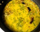 A picture of step 4 of Thankuni Pata Diye Musurir Dal (Centella Leaves Cooked with Red Lentils - Bong Style).