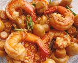 รูปขั้นตอนการทำที่ 3 ของ กุ้งผัดเห็ดแชมปิญอง_กระดุ๊กกระดิ๊กกุ๊กกิ๊ก 🦐 🍄 / Stir fried champignon with oyster sauce 🦐 🍄