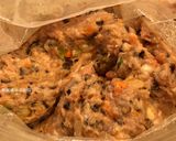 A picture of step 1 of Surf and Turf Dumpling Pancakes.