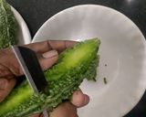 A picture of step 1 of Karela chilika paratha.