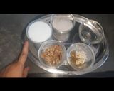 A picture of step 1 of Walnut Halwa.