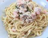 Foto del paso 12 de la receta Espaguetis con trucha asalmonada y alcaparras