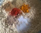 A picture of step 3 of Rajasthani Bharwa Besan Mirchi.