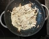 Une image de l'étape 7 de Farfalles bacon champignons sauce camembert.