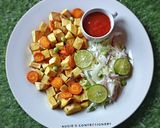 A picture of step 7 of Roasted sweet potato and carrot with side salad.