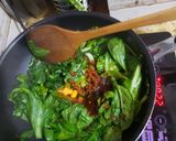 菜心3吃法之1沙茶葉，菜心飯!的食譜步驟2照片