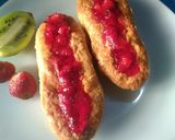 A picture of step 7 of Hotdog shaped cake with strawberry jello.