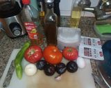 A picture of step 1 of Plum Gazpacho.