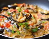 A picture of step 5 of Eggplant Curry with Coconut Milk.