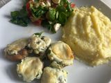 Medvehagymás juhtúrós gombafejek