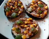 A picture of step 6 of Eggplant disc mini pan pizza.