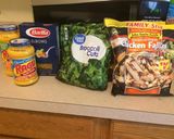 A picture of step 1 of Cheesy chicken and broccoli pasta.