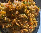 A picture of step 3 of Egg Kothu Parotta.