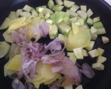 A picture of step 2 of Linguine Risottate with Calamari on Zucchini Cream.