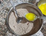 A picture of step 3 of Chocolate Pin wheel Rolls.