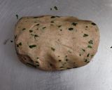 A picture of step 2 of Singhare flour paratha.