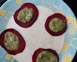 A picture of step 3 of Beet Sandwich bites.