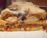 Foto del paso 12 de la receta: Pastel de pisto con salsa de champiñones 