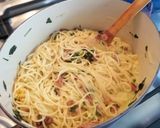 A picture of step 6 of Cheddar Carbonara.