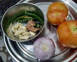 A picture of step 1 of काठियावाड़ी सेव टमाटर की सब्जी (sev tamater ki sabji recipe in h.