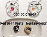 A picture of step 1 of Nerikiri Wagashi: "Sakura (Cherry blossoms)".