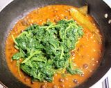 A picture of step 7 of Chana Palak Masala.