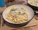 A picture of step 7 of Creamy mushroom pasta.