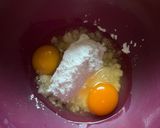 A picture of step 1 of Raspberry brownies.