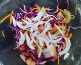 A picture of step 4 of Purple cabbage, apple summer salad.