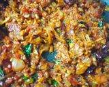 A picture of step 4 of Kara kozhukattai (rice balls).