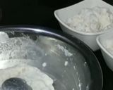 A picture of step 3 of Tricolour dhoklas.