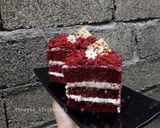 Foto langkah ke 4 dari resep Eggless Red Velvet Cake Ala Kheyla Super Easy.