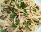 Foto del paso 5 de la receta: Pasta ExtraCremosa Pollo/ Champiñones/Tocino y Pan de Ajo