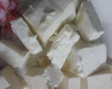A picture of step 1 of Nawabi Paneer Restaurant style paneer in white gravy.