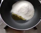 A picture of step 1 of Triflavoured flattened rice and Paneer Modaks.