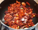 A picture of step 4 of Kolkatas famous beetroot chop.