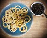 Foto del paso 22 de la receta: Cena norteamericana: Hamburguesas caseras con aros de cebolla y salsa barbacoa