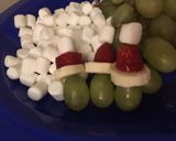 A picture of step 1 of Grinch kabobs.