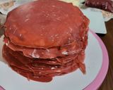 Foto langkah ke 9 dari resep Mille Crepes Red Valvet.