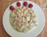Foto del paso 7 de la receta: Gnocchi o Ñoquis de patatas con pollo, calabacín y salsa bechamel