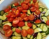 Φωτογραφία βήματος 3 της συνταγής Greek pasta salad. Σαλάτα ζυμαρικών αλλά ελληνικά