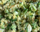 A picture of step 4 of 10 min zucchini scramble.