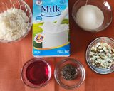 A picture of step 1 of Rooh Afza and Almond Kheer Pudding.