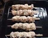 Foto del paso 4 de la receta: Brochetes de cerdo, pollo, queso y verduras
